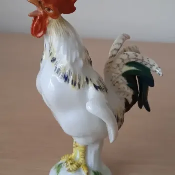 Porcelánová soška kohout Meissen