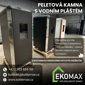 Peletová kamna s vodním pláštěm 21 kW